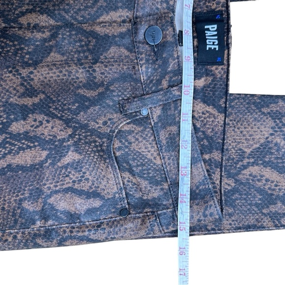 PAIGE Brown Snake Print HOXTON ULTRA SKINNY - Picture 8 of 10